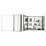 Blossom MC8 Aluminum Beveled Medicine Cabinet – Triple Mirror with Soft-Close Hinges - Quality Home Distribution