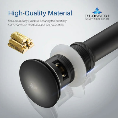 Blossom 1-1/4" Premium Brass Pop-Up Sink Drain with Overflow - Quality Home Distribution