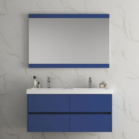 Blossom Valencia 016 Wall-Mounted Floating Vanity Cabinet - Navy Blue - Quality Home Distribution