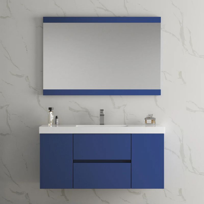Blossom Valencia 016 Wall-Mounted Floating Vanity Cabinet - Navy Blue - Quality Home Distribution