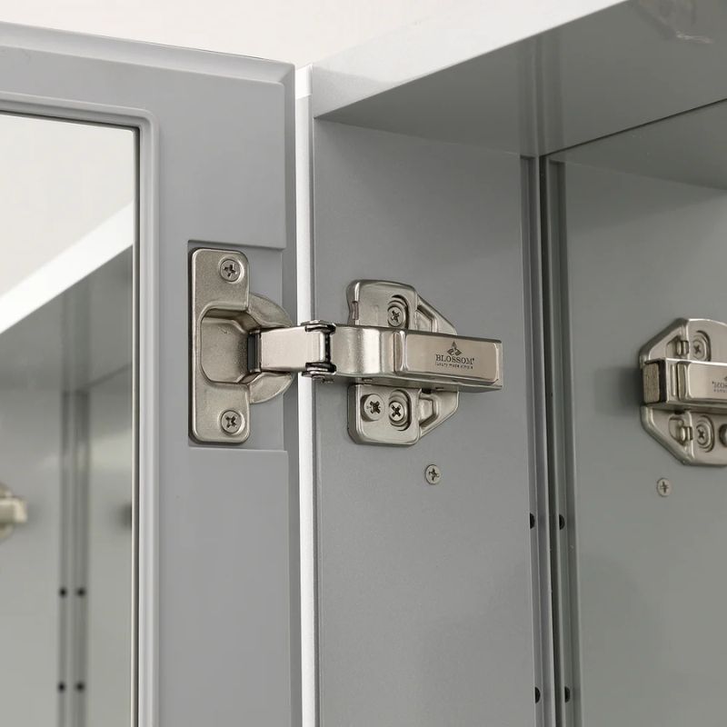 Blossom MC8 Aluminum Beveled Medicine Cabinet – Triple Mirror with Soft-Close Hinges - Quality Home Distribution