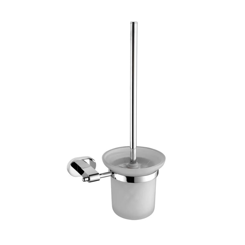Blossom 300 Series Modern Wall-Mounted Toilet Brush Holder with Frosted Glass
