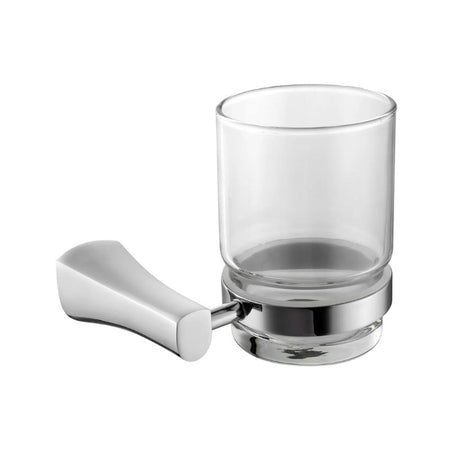 Blossom 400 Series Modern Wall-Mounted Toothbrush Holder with Clear Glass Tumbler - Quality Home Distribution