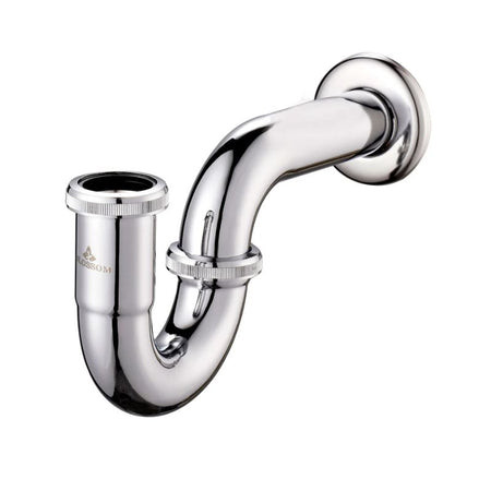 Blossom Premium Solid Brass Decorative P-Trap – Polished Chrome Finish - Quality Home Distribution