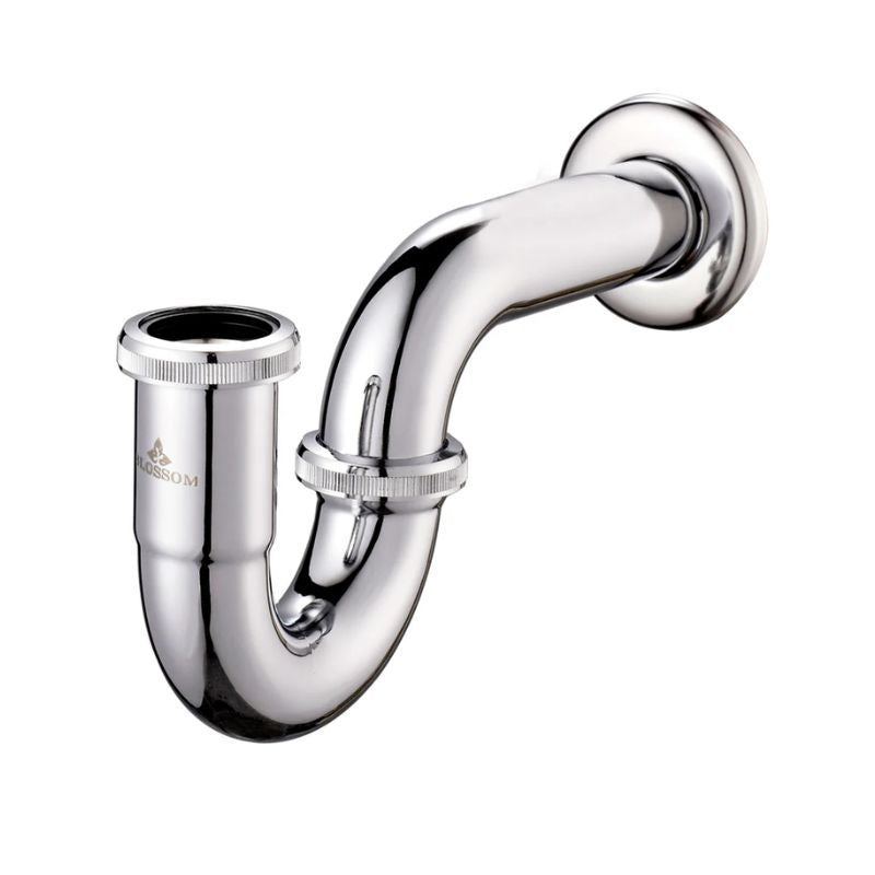 Blossom Premium Solid Brass Decorative P-Trap – Polished Chrome Finish - Quality Home Distribution