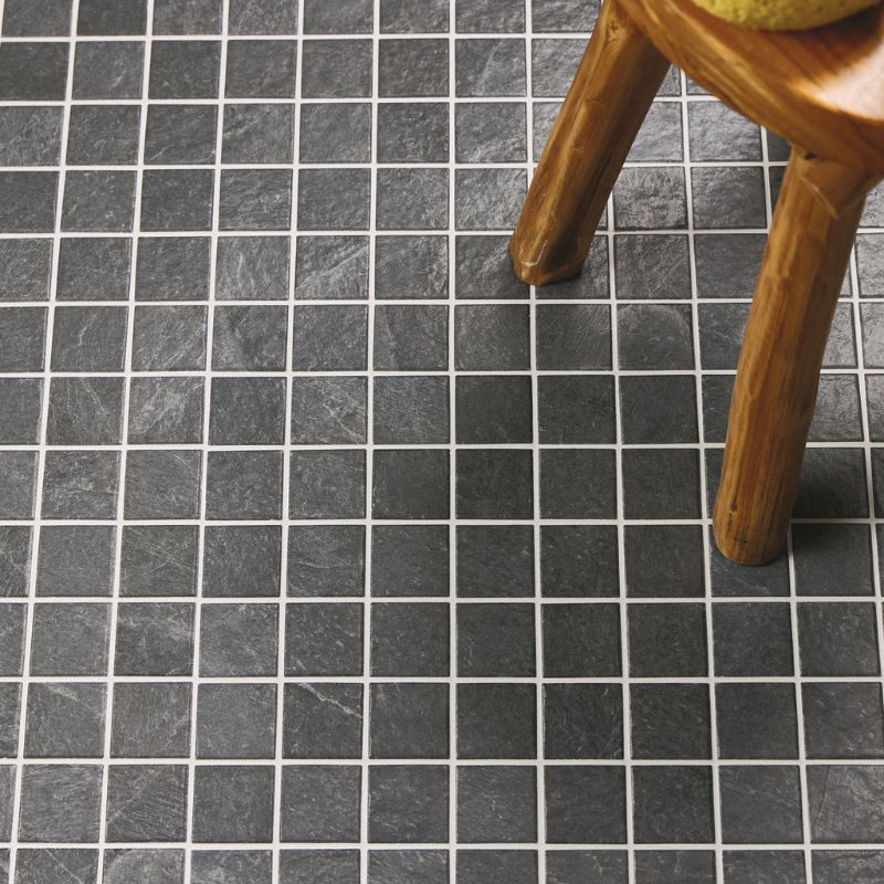 American Olean Charred Gray Constant Porcelain Tile - Straight Joint Lifestyle
