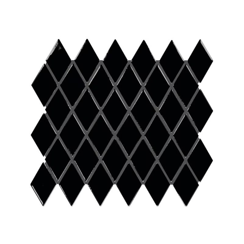American Olean Color Story Mosaics Black Ceramic Tile - Harlequin