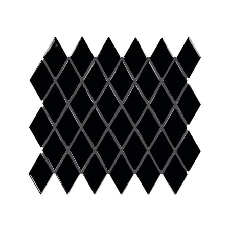 American Olean Color Story Mosaics Black Ceramic Tile - Harlequin
