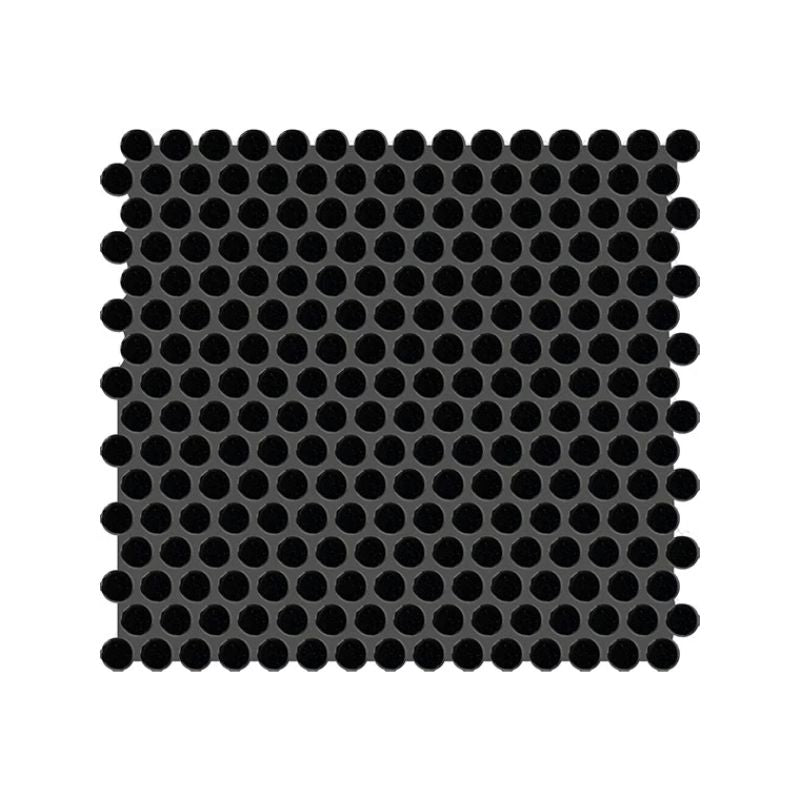 American Olean Color Story Mosaics Black Ceramic Tile - Penny Rounds