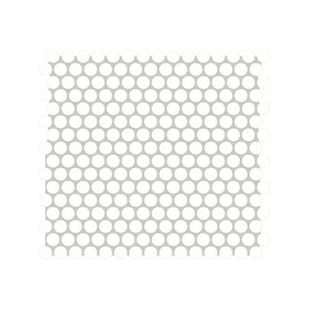 American Olean Color Story Mosaics Ice White Ceramic Tile - Penny Round