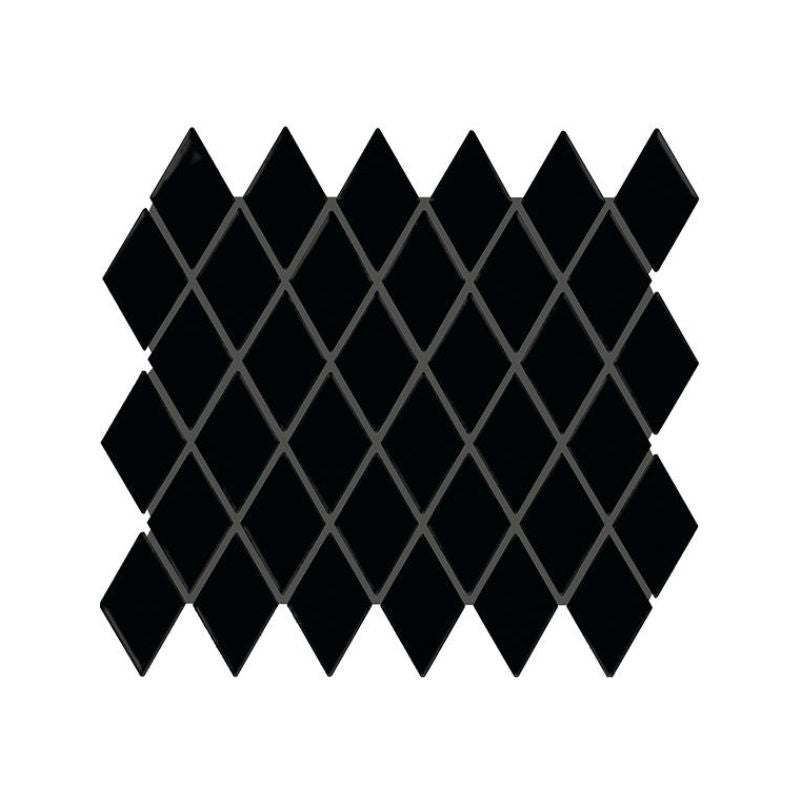 American Olean Color Story Mosaics Matte Black Ceramic Tile - Harlequin