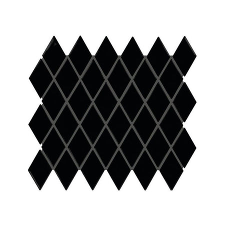 American Olean Color Story Mosaics Matte Black Ceramic Tile - Harlequin