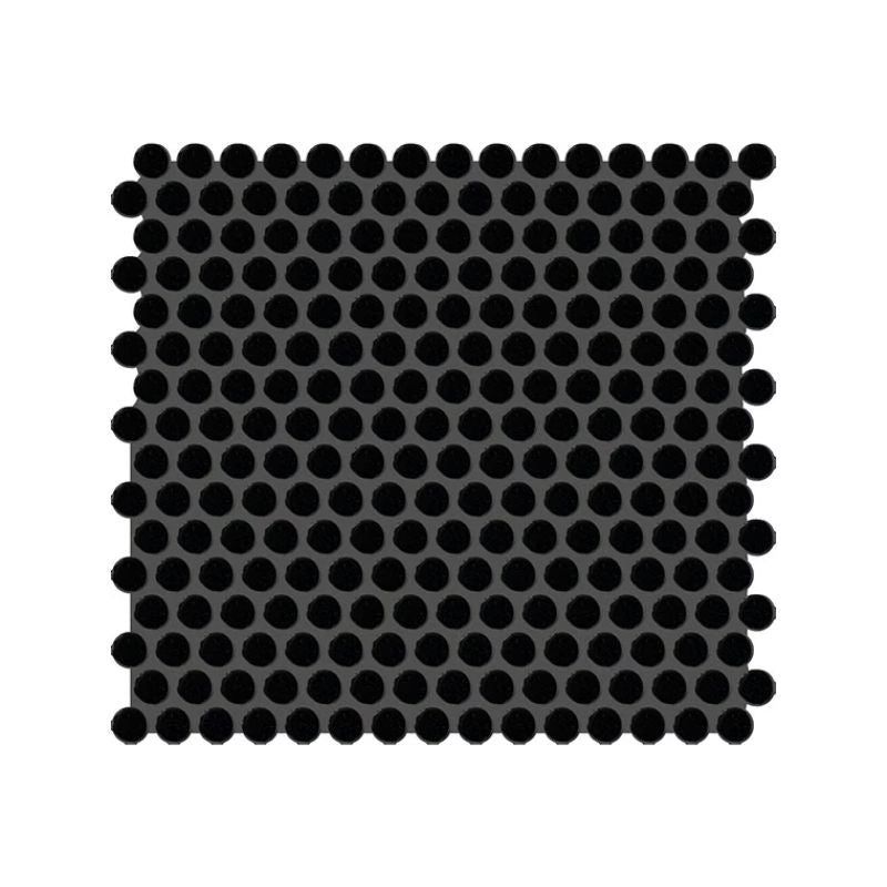 American Olean Color Story Mosaics Matte Black Ceramic Tile - Penny Rounds