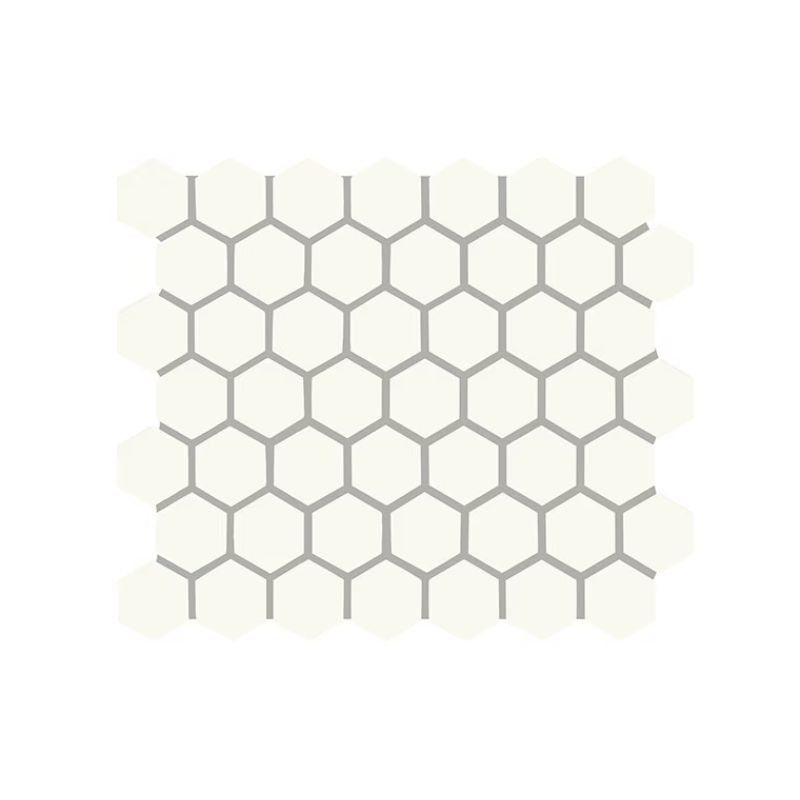 American Olean Matte Designer White Mosaic Tile - Hexagon