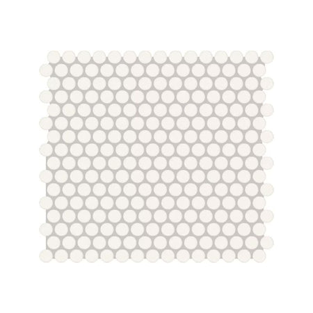 American Olean Matte Designer White Mosaic Tile - Penny Rounds