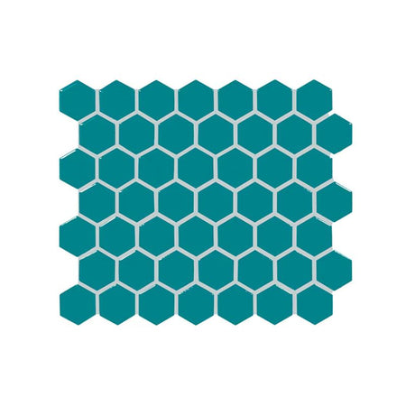 American Olean Color Story Mosaics Peacock Blue Ceramic Tile - Hexagon