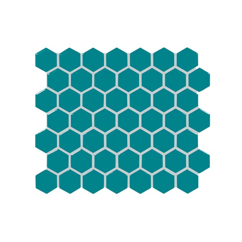 American Olean Color Story Mosaics Peacock Blue Ceramic Tile - Hexagon