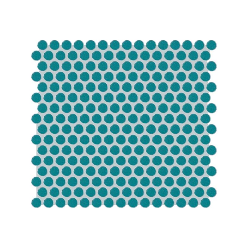 American Olean Color Story Mosaics Peacock Blue Ceramic Tile - Penny Rounds