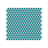 American Olean Color Story Mosaics Peacock Blue Ceramic Tile - Penny Rounds