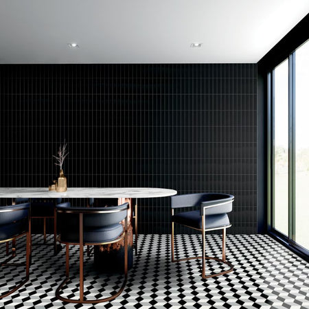 American Olean Color Story Mosaics White, Black & Balance Matte Tile - Lifestyle 1