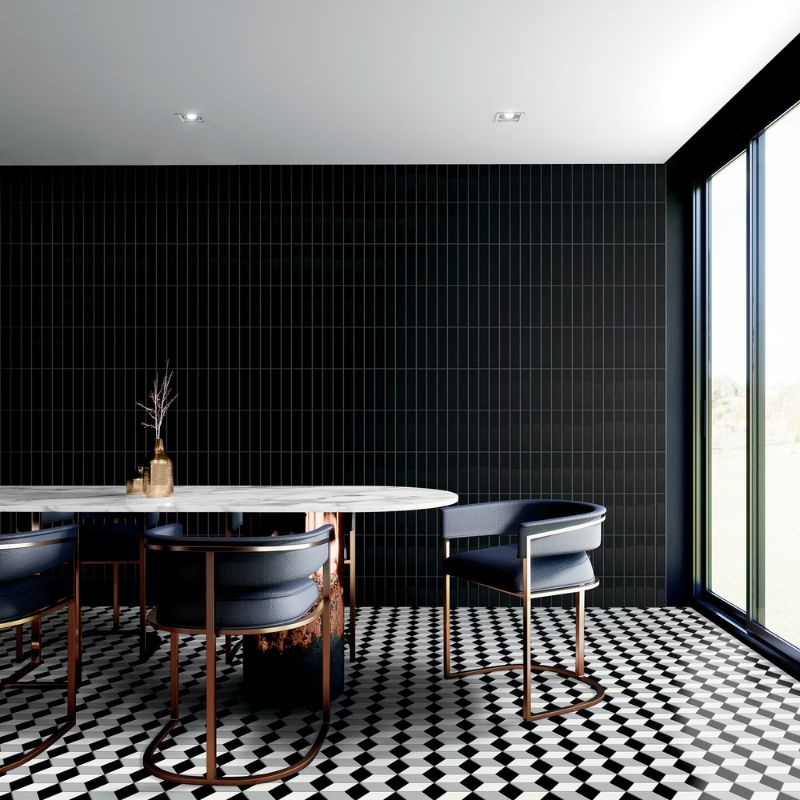 American Olean Color Story Mosaics White, Black & Balance Matte Tile - Lifestyle 1