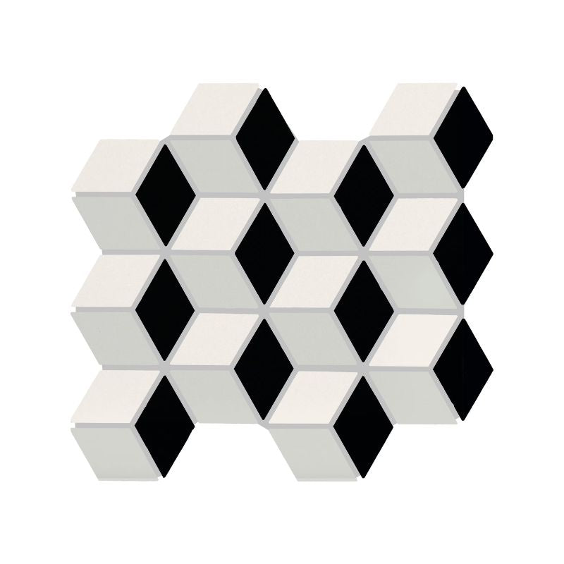 American Olean Color Story Mosaics White, Black & Balance Matte Tile
