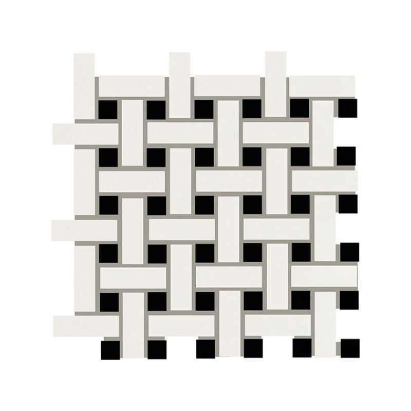 American Olean Color Story Mosaics White & Black Matte Tile - Basketweave