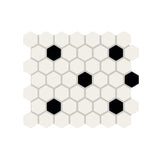 American Olean Color Story Mosaics White & Black Matte Tile - Hexagon