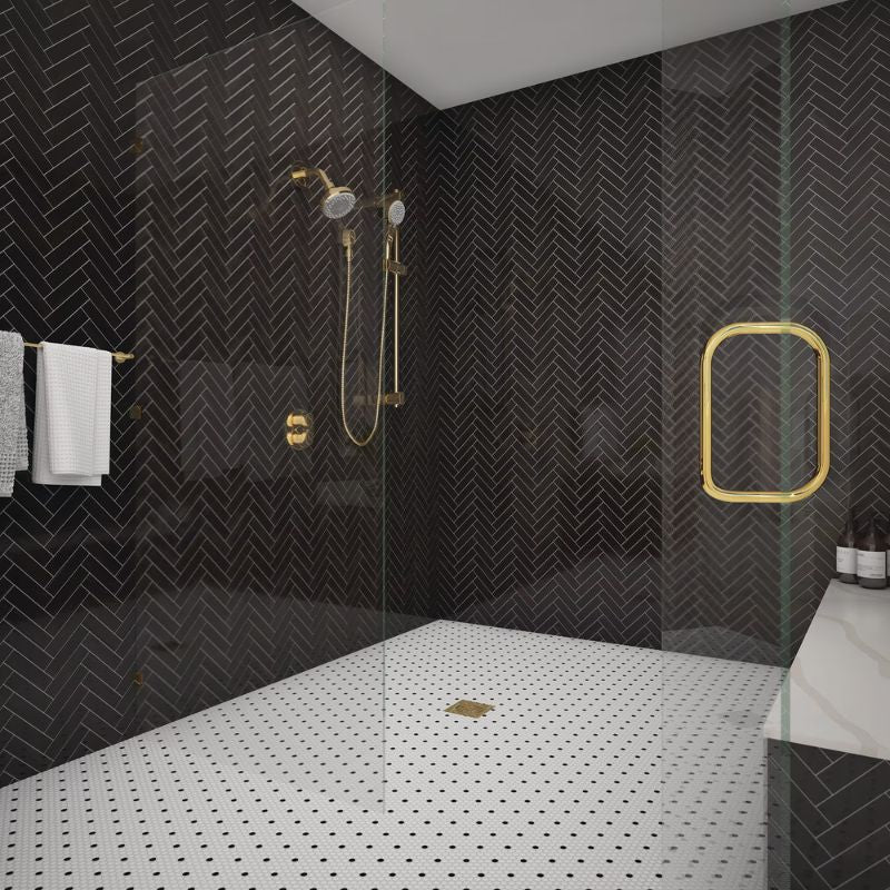 American Olean Color Story Mosaics White & Black Matte Tile - Lifestyle