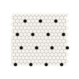 American Olean Color Story Mosaics White & Black Matte Tile - Penny Rounds