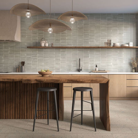American Olean Conrad Brick Sage Ceramic Wall Tile - Lifestyle 1