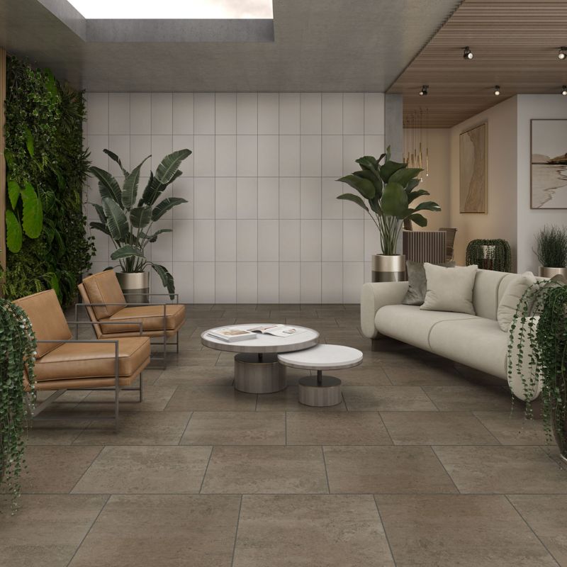 American Olean Crafter Papier-Mache Concrete-Look Porcelain Tile - Lifestyle