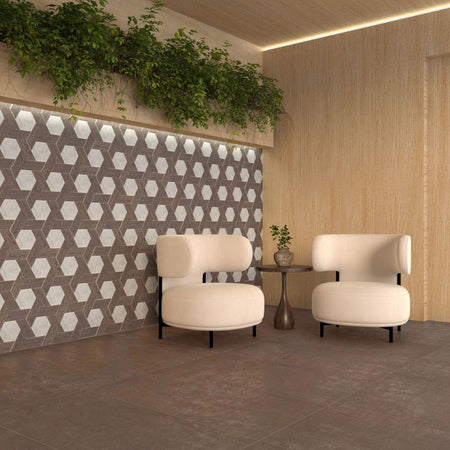 American Olean Historic Limestone Lineage Blend Porcelain Mosaic Tile - Lifestyle