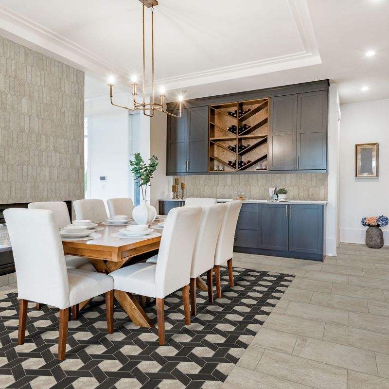 American Olean Historic Limestone Native Blend Mosaic - Lifestyle 2