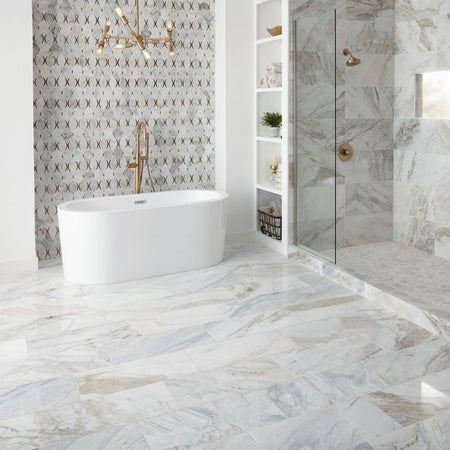 American Olean Lumen White Blend Mosaic Tile