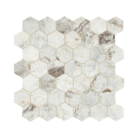 American Olean Lumen White Natural Stone Tile - Hexagon