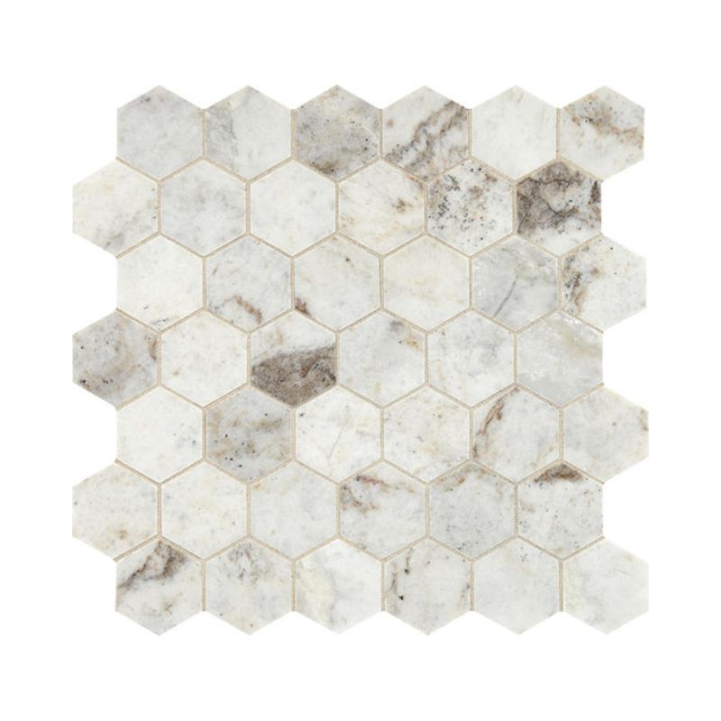American Olean Lumen White Natural Stone Tile - Hexagon