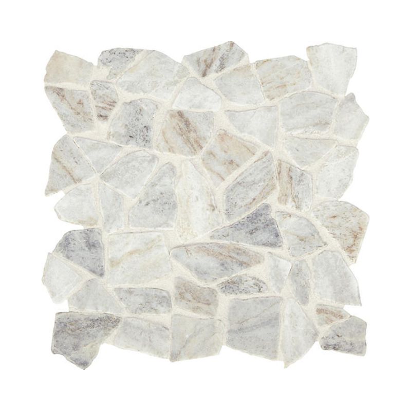 American Olean Lumen White Natural Stone Tile - River pebble