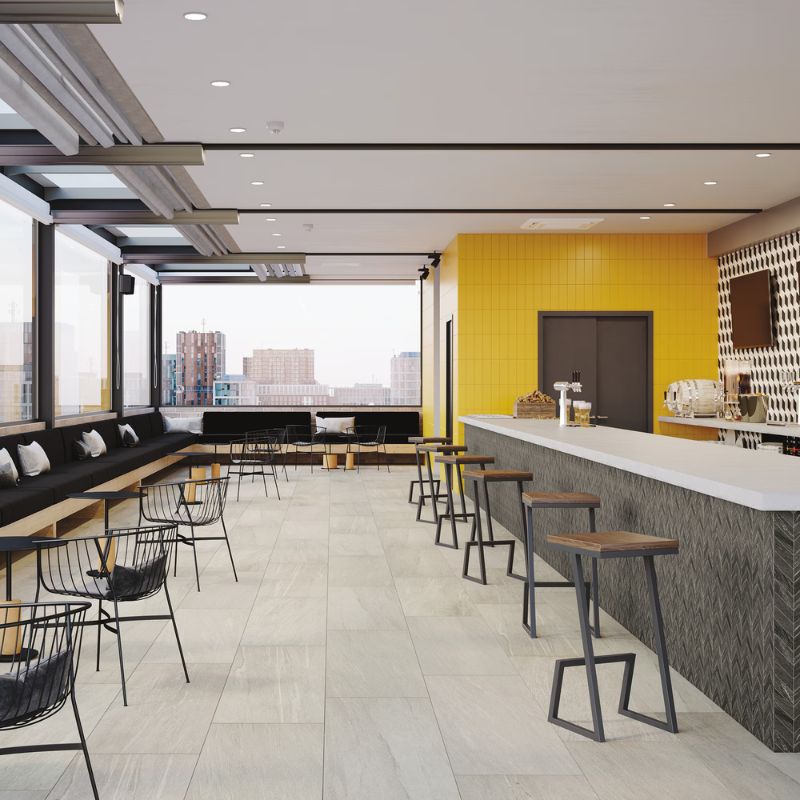 American Olean Montesano Greige Stone-Look Porcelain Tile - Lifestyle