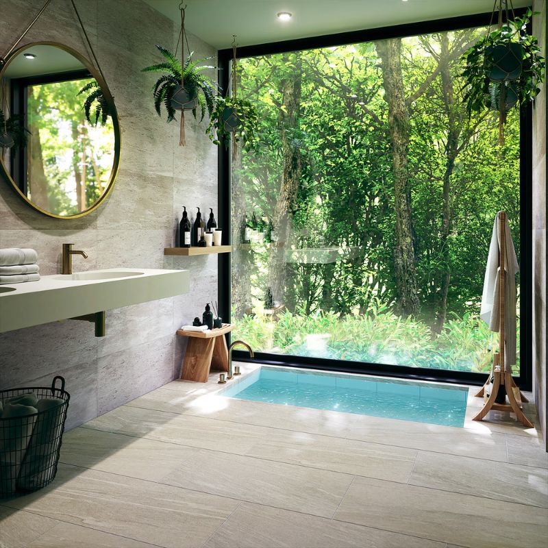 American Olean Montesano Light Gray Stone Tile - Lifestyle (2)
