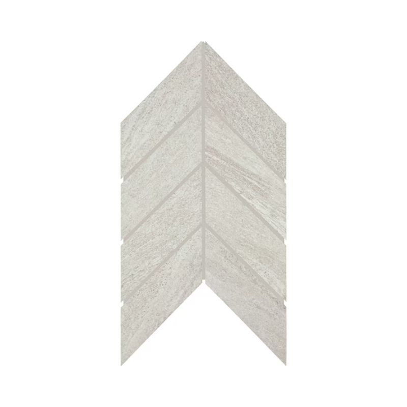 American Olean Montesano White Stone-Look Porcelain Tile - Chevron
