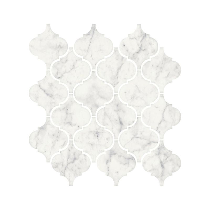 American Olean Mythique Marble Altissimo Matte Arabesque Porcelain Mosaic Tile