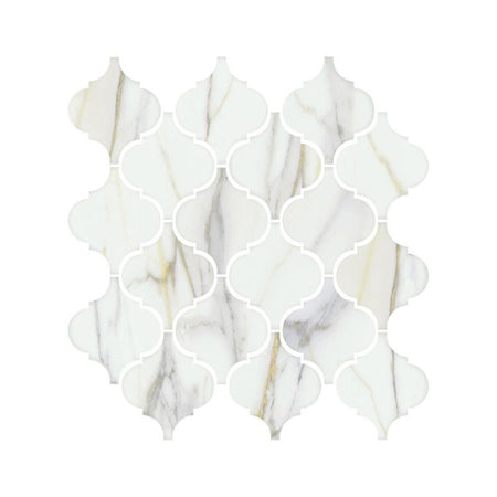 American Olean Mythique Marble Calacatta Venecia Matte Arabesque Porcelain Mosaic Tile