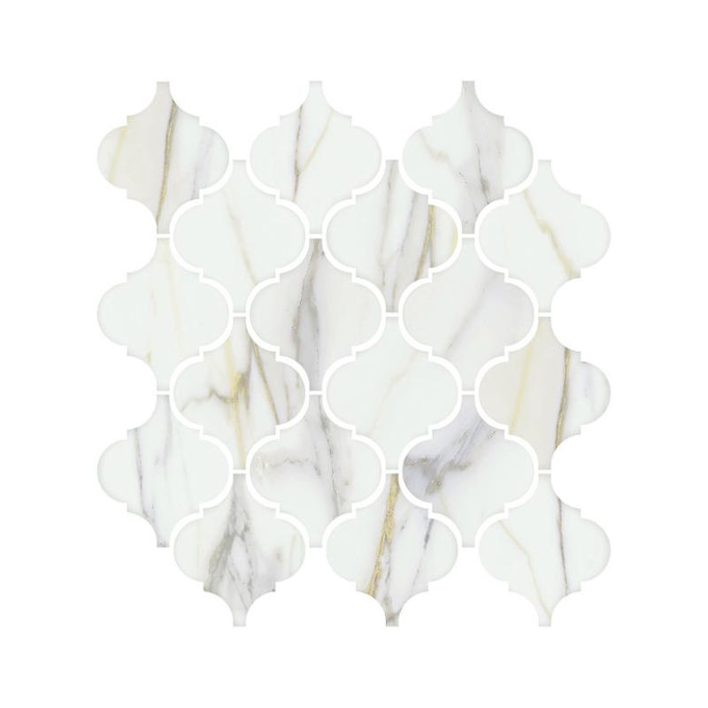 American Olean Mythique Marble Calacatta Venecia Matte Arabesque Porcelain Mosaic Tile