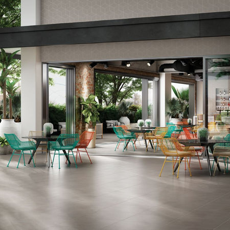 American Olean NeoConcrete Medium Gray Concrete-Look Porcelain Tile - Lifestyle