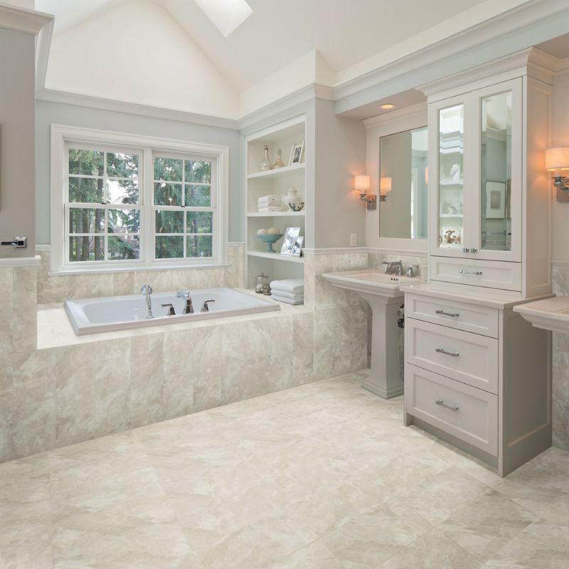 American Olean Silver Marble Marble-Look Porcelain Tile - Square Lifestyle 3