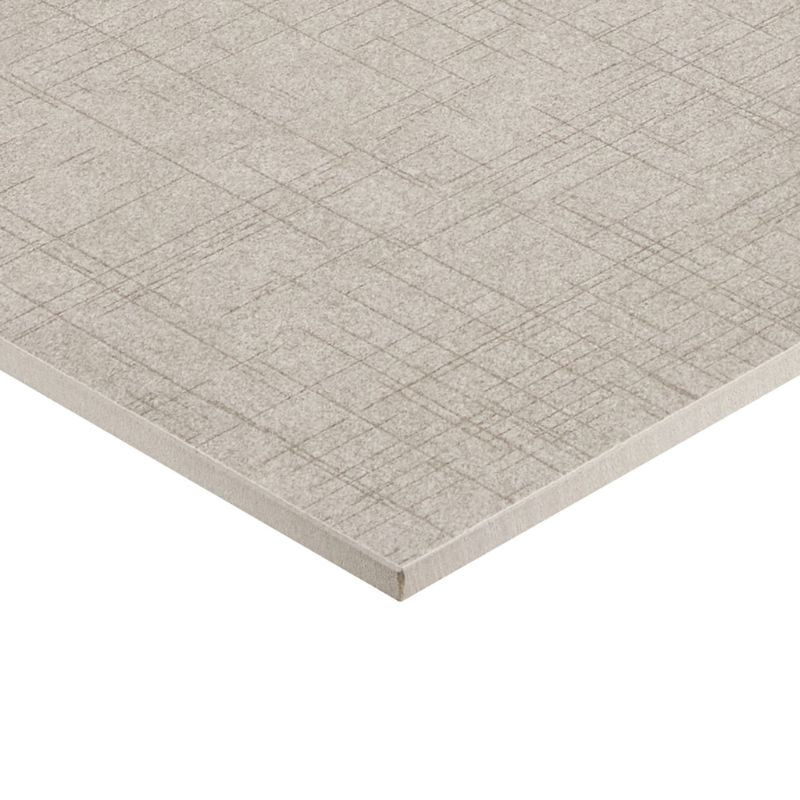 American Olean Stitchmark Bouclé Cream Fabric-Look Porcelain Tile - Edge Close Up