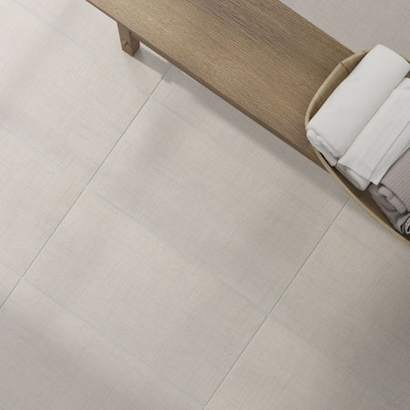 American Olean Stitchmark Bouclé Cream Fabric-Look Porcelain Tile - Lifestyle 1 Rectangle
