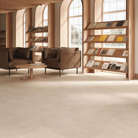 American Olean Stitchmark Cashmere Tan Fabric-Look Porcelain Tile - Square Lifestyle 3