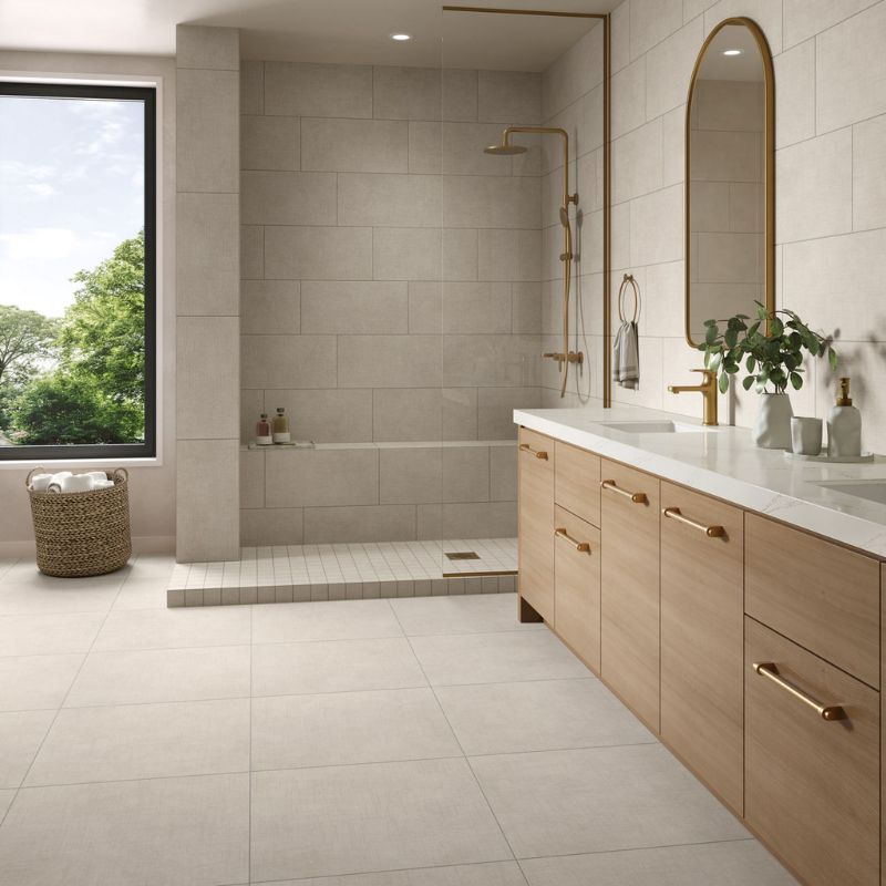 American Olean Stitchmark Cashmere Tan Fabric-Look Porcelain Tile - Square 4